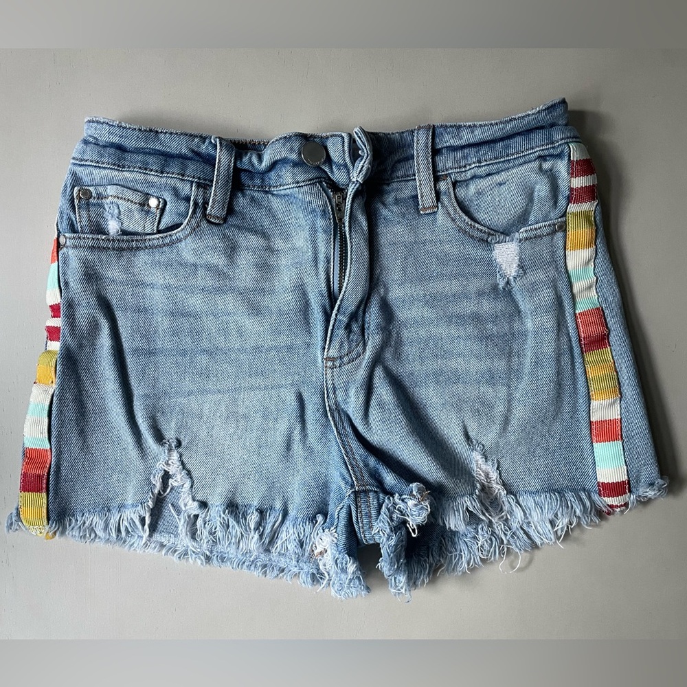 Tinseltown Juniors Boho Stripe Jean‎ Shorts